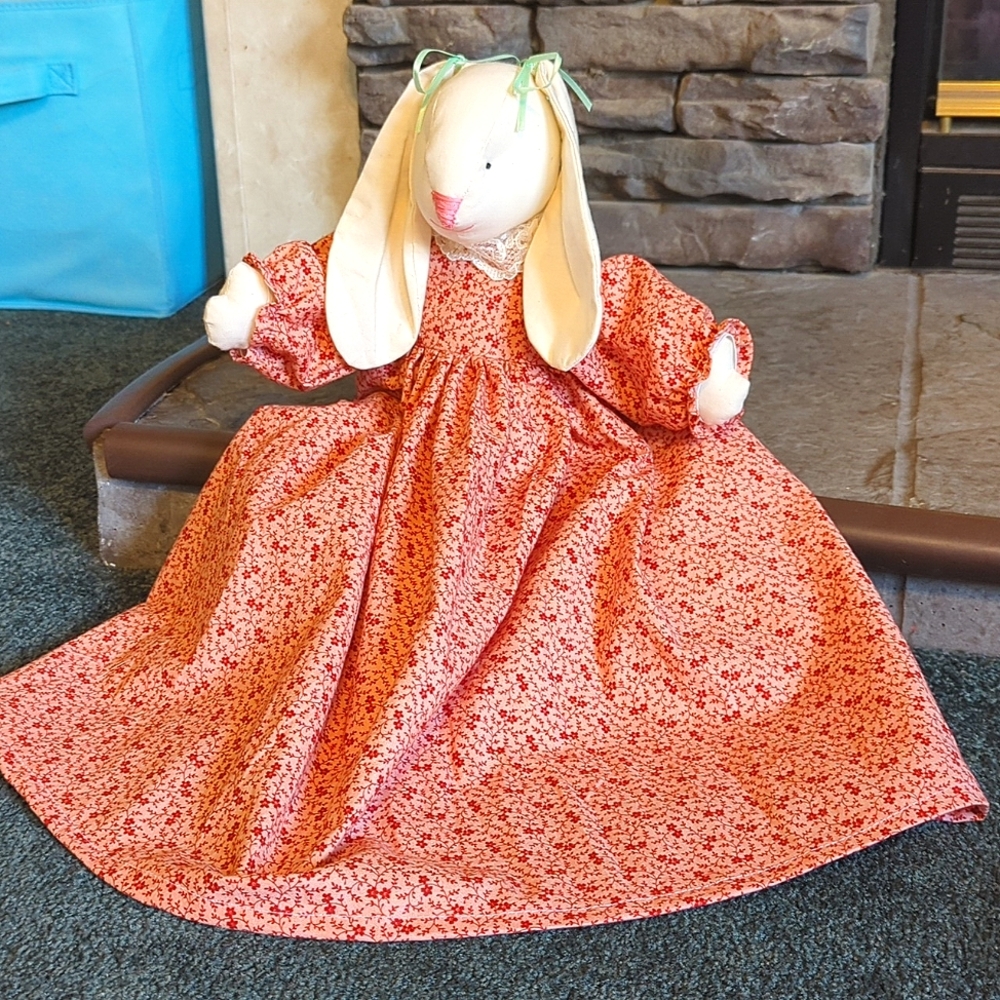 Hand Crafted Baby Bunny baby safe with Velcro fastening in back of dress💖